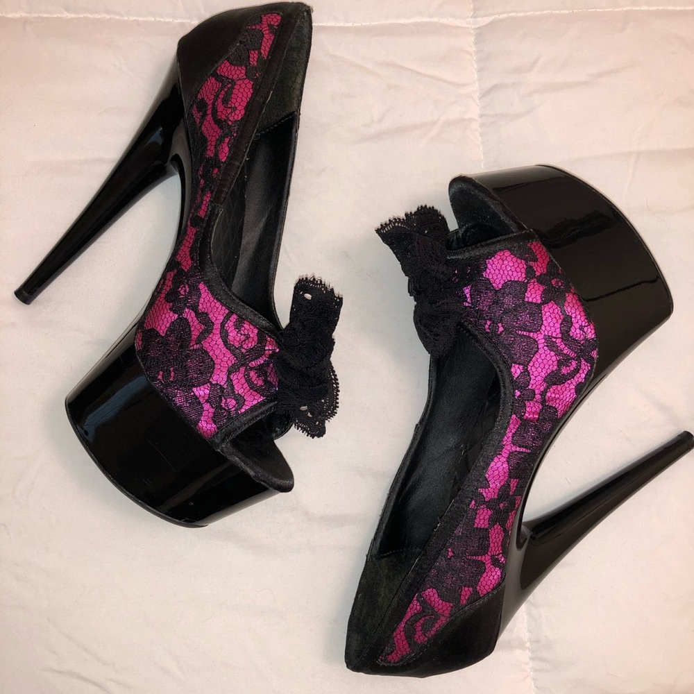 Ellie lace platform heels - Picture 2 of 6